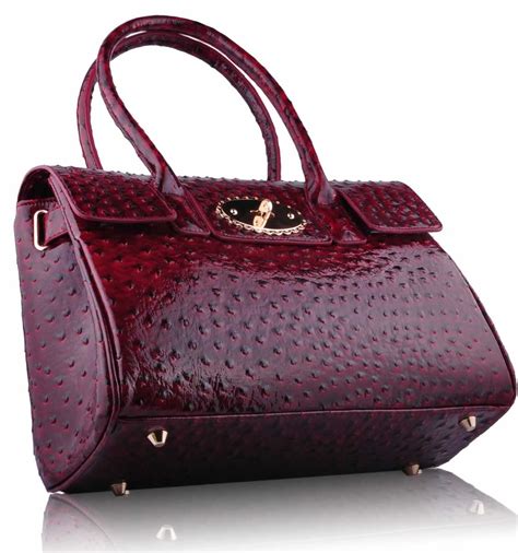 WOMEN'S LUXURY BURGUNDY HANDBAGS 